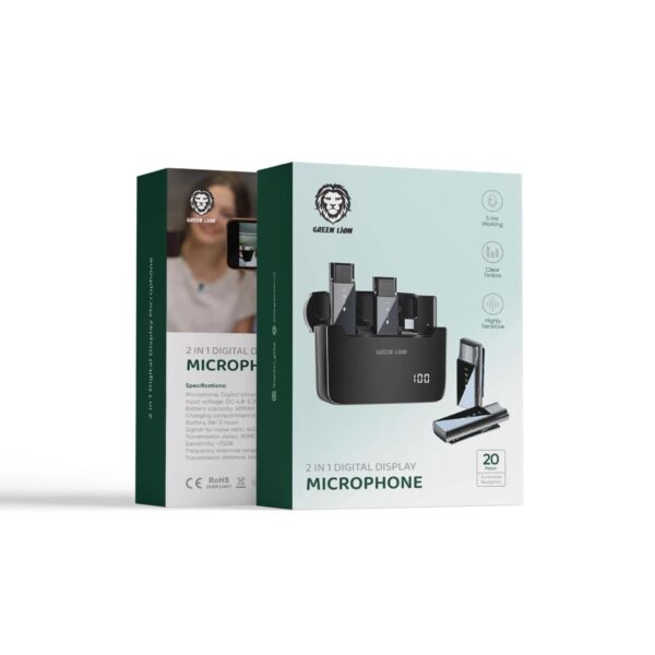 میکروفن یقه‌ای Green Lion مدل 2 در 1 DIGITAL DISPLAY Microphone