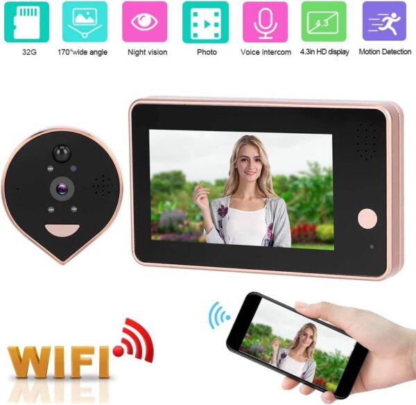دوربین چشمی درب مانیتور دار وای فای دار مدل Wi-Fi – C4