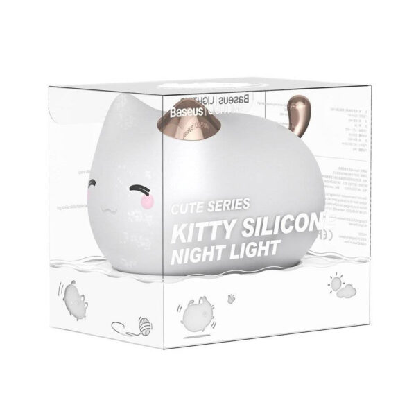 چراغ خواب کودک طرح گربه باسئوس Baseus Cute Cat Silicone Night Light A02