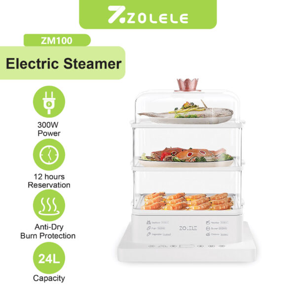 بخارپز برقی سه لایه شیائومی مدل Zolele ZM100