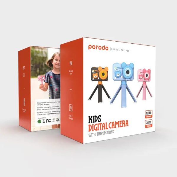 دوربین دیجیتال مخصوص کودکان پرودو مدل Porodo Kids Digital Camera with Tripod Stand 26MP