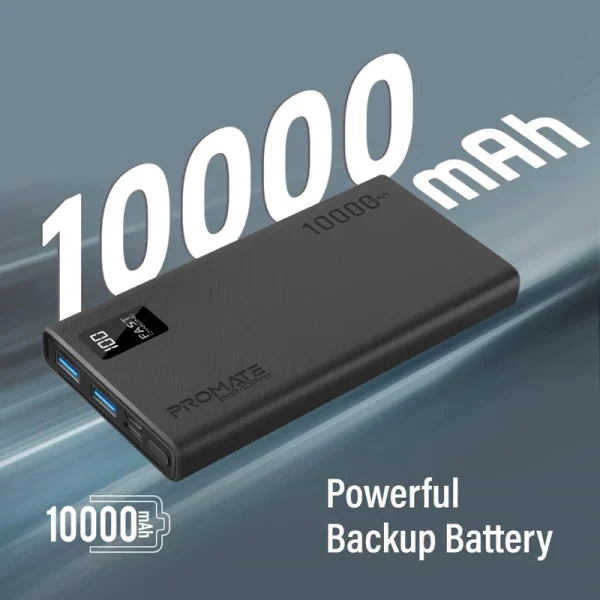 پاوربانک پرومیت مدل BOLT-10PRO.BLACK ظرفیت 10000 آمپر