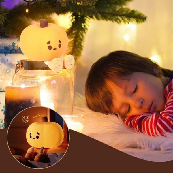 چراغ خواب شارژی طرح کدو حلوایی