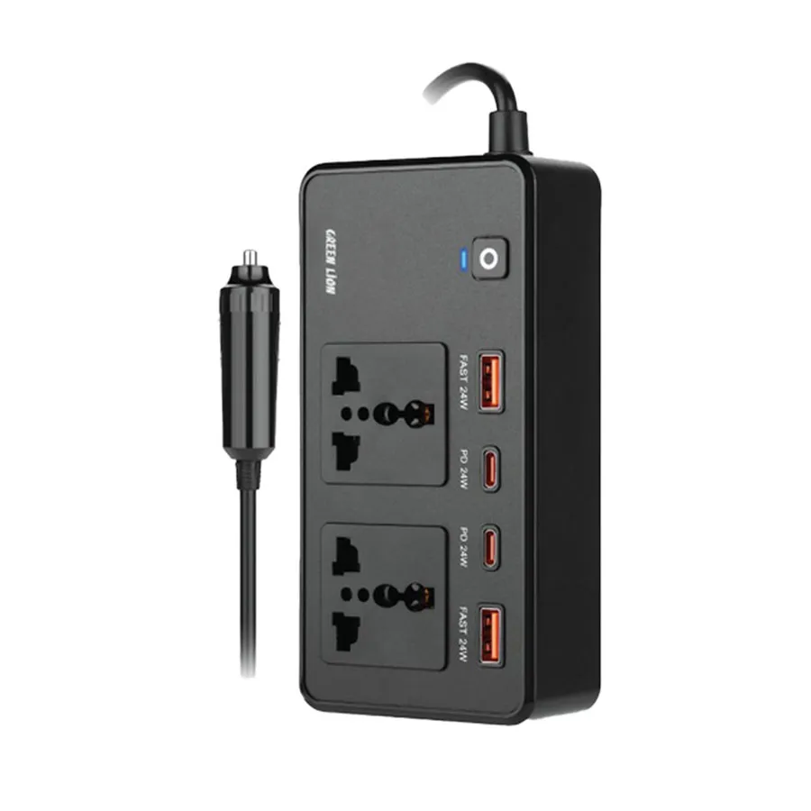 اینورتر و مبدل برق فندکی ماشین 200 وات گرین لاین Green Lion GC-200 Car Inverter