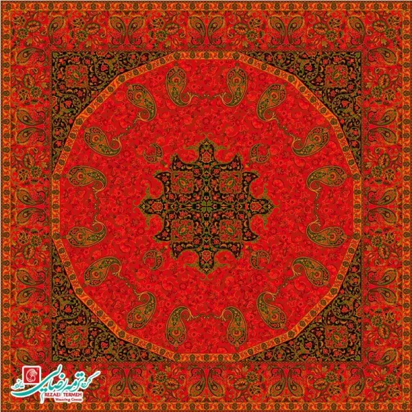 رومیزی ترمه مربع طرح فردوس