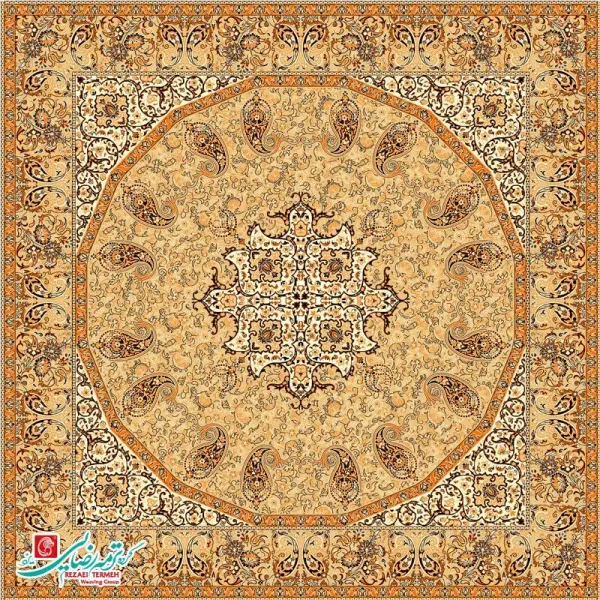 رومیزی ترمه مربع طرح فردوس