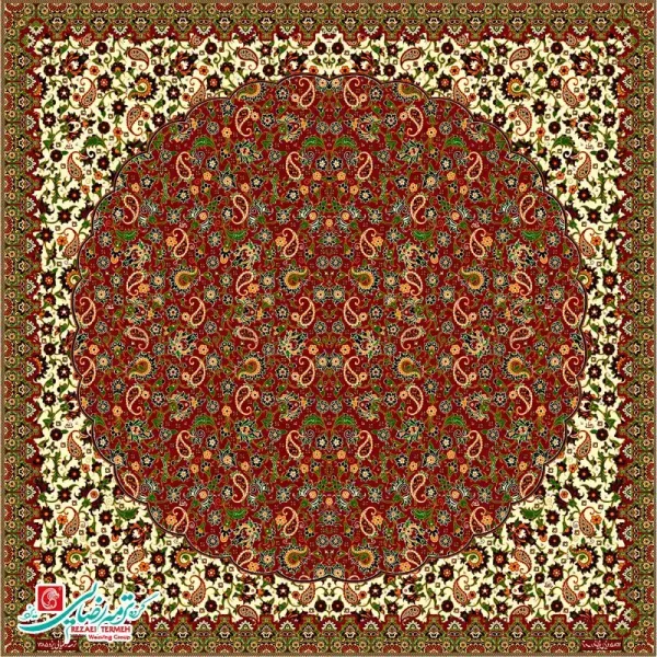 رومیزی ترمه مربع طرح مهتاب