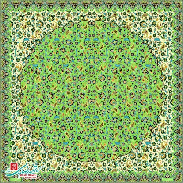 رومیزی ترمه مربع طرح مهتاب