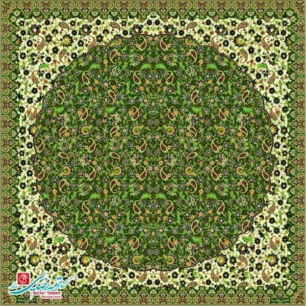 رومیزی ترمه مربع طرح مهتاب