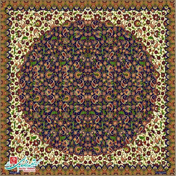 رومیزی ترمه مربع طرح مهتاب