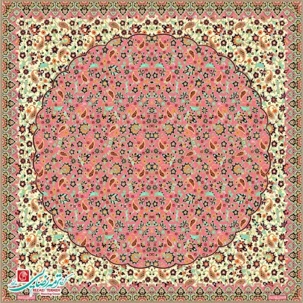 رومیزی ترمه مربع طرح مهتاب