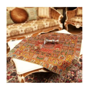 رومیزی مربع ترمه طرح وصال کد 844