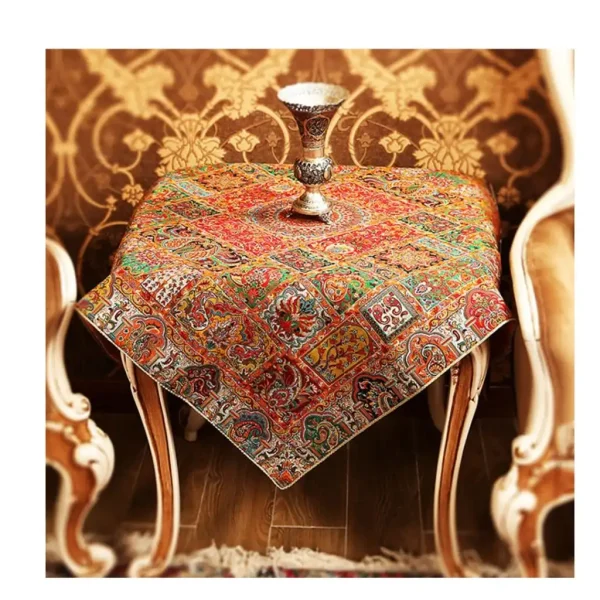 رومیزی مربع ترمه طرح وصال کد 844