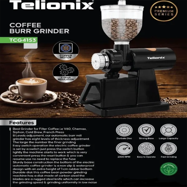 آسیاب قهوه تلیونیکس مدل TCG 4153