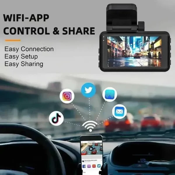دوربین ثبت وقایع خودرو مدل Y06 4K-WiFi به همراه دوربین عقب پلاک خوان