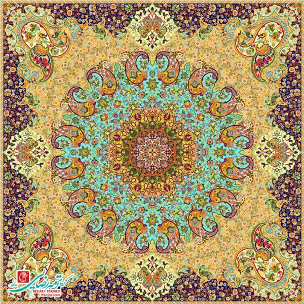 رومیزی ترمه مربع طرح آسمان