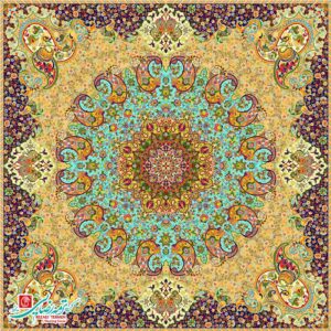 رومیزی ترمه مربع طرح آسمان