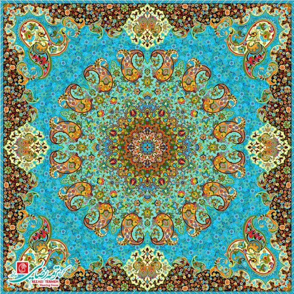 رومیزی ترمه مربع طرح آسمان