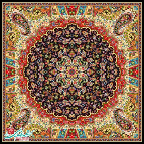 رومیزی ترمه مربع طرح میترا