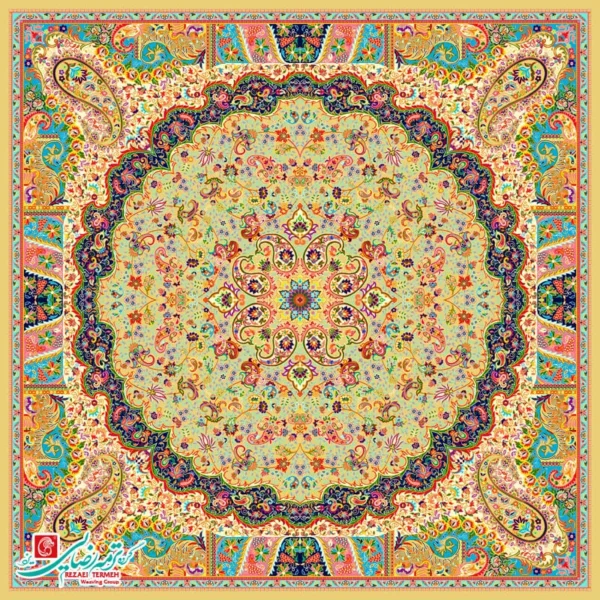 رومیزی ترمه مربع طرح میترا