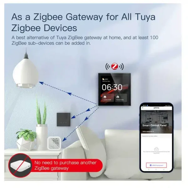 تاچ پنل و کنترلر مرکزی هوشمند MOES مدل WIFI+ZIGBEE