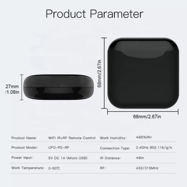 ریموت کنترل IR+RF هوشمند MOES مدل UFO-R2