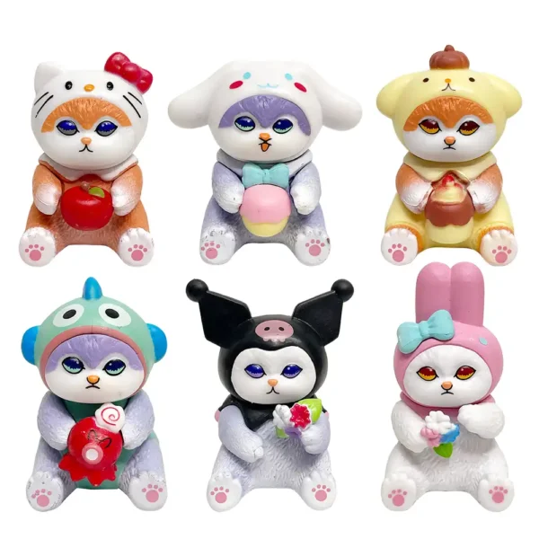 فیگور گربه‌ها Cats طرح کرومی و ملودی مجموعه 6 عددی کد 02